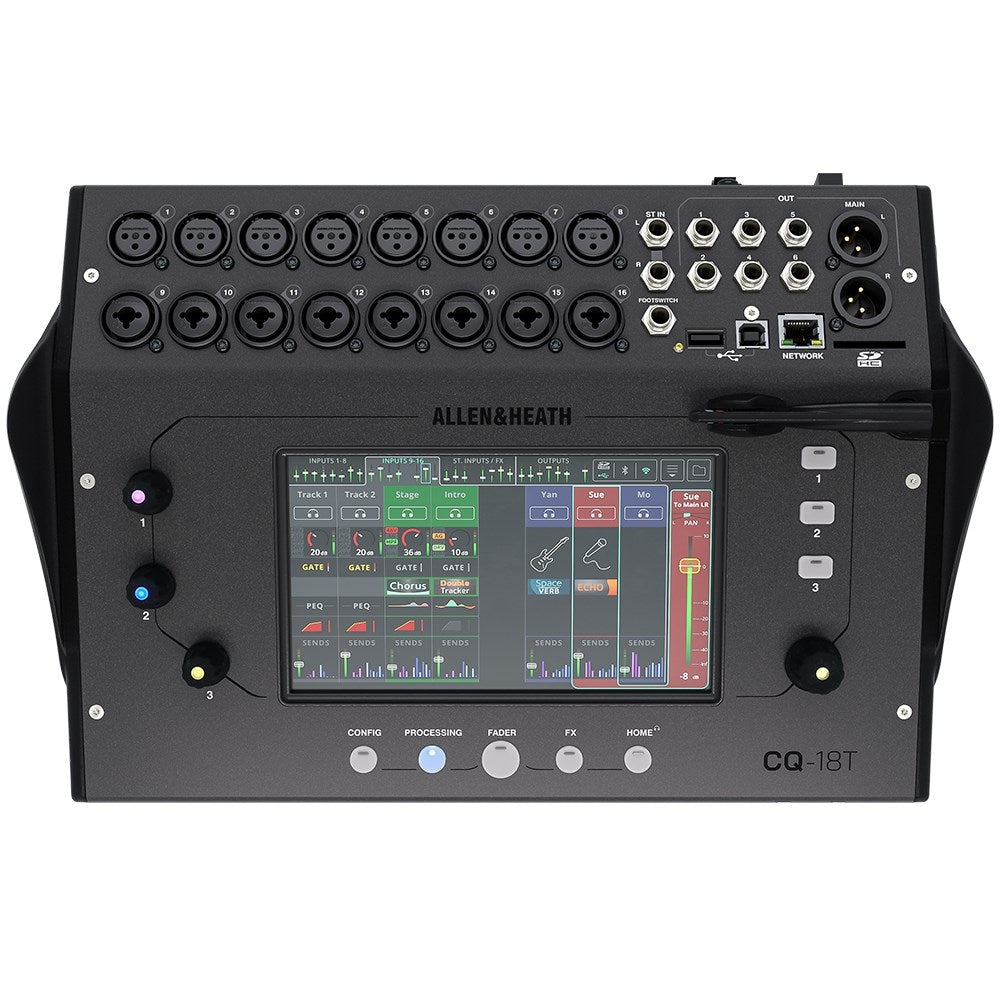 Allen & Heath CQ-18T Compact 18-Channel Touchscreen Digital Mixer w/ Wi-Fi, Bluetooth & SD/USB