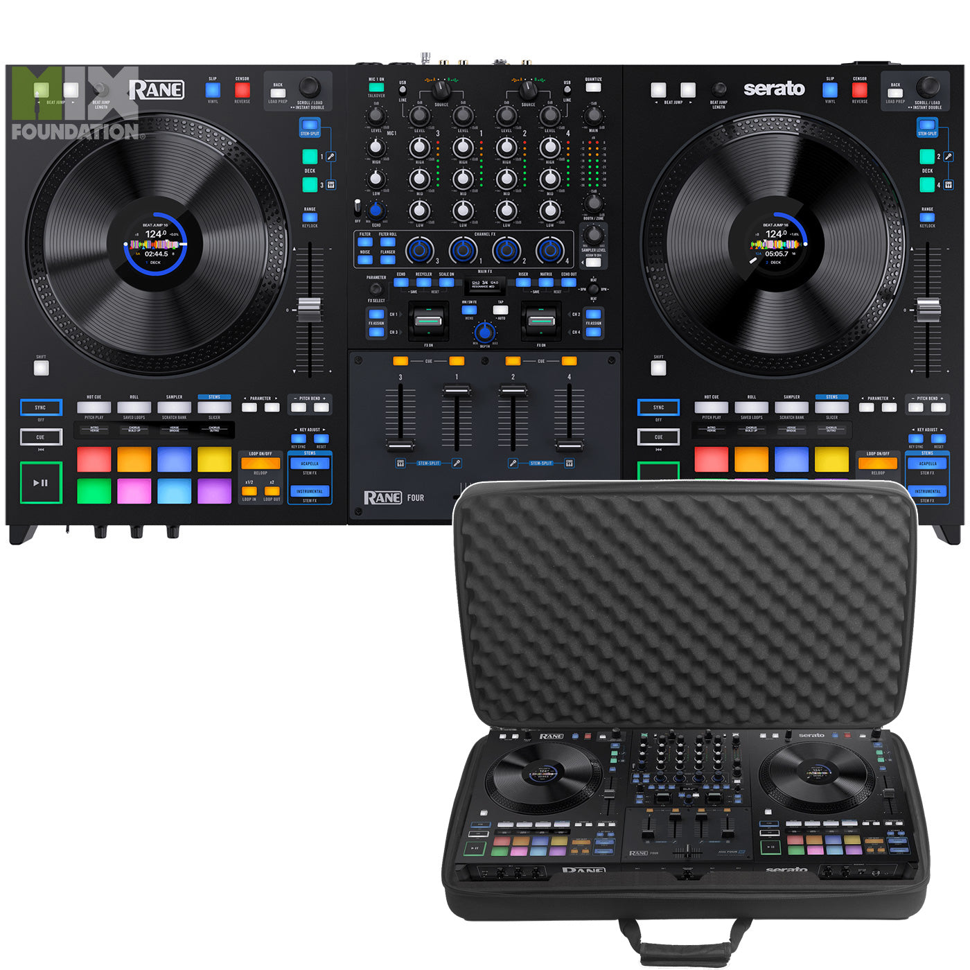 Rane FOUR Advanced 4-Channel Stems DJ Controller for Serato DJ Pro (Optional UDG Shell Case)