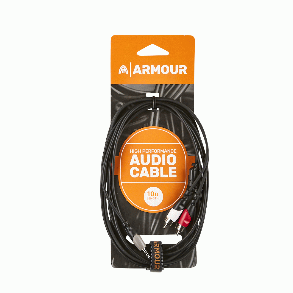 Armour RCA29S - 1/8" TRS - TWIN RCA Split Aux Cable (10FT/3M)