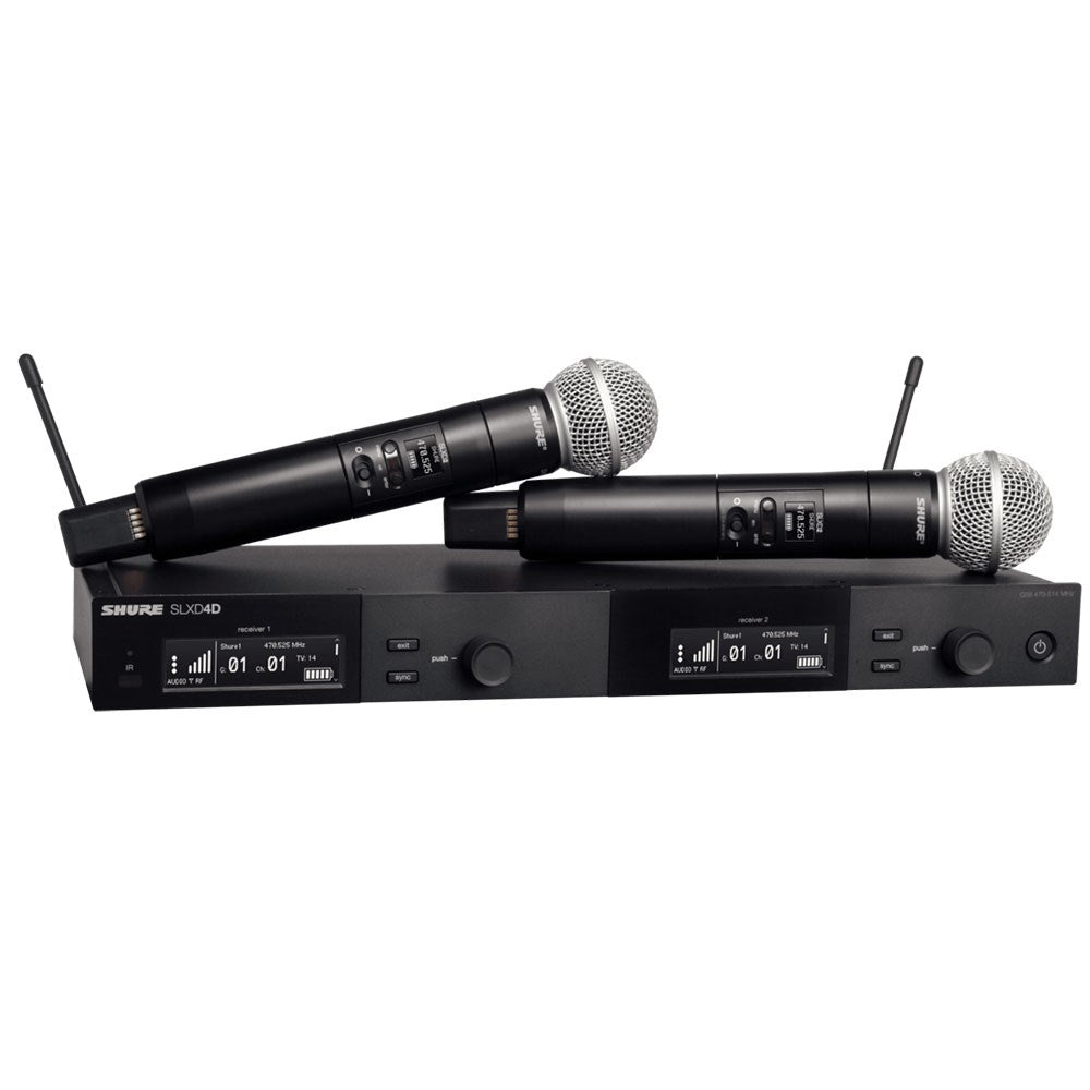 Shure SLXD24D-SM58 Dual Digital Handheld Wireless SM58 Mic System | NZ AUTHORISED