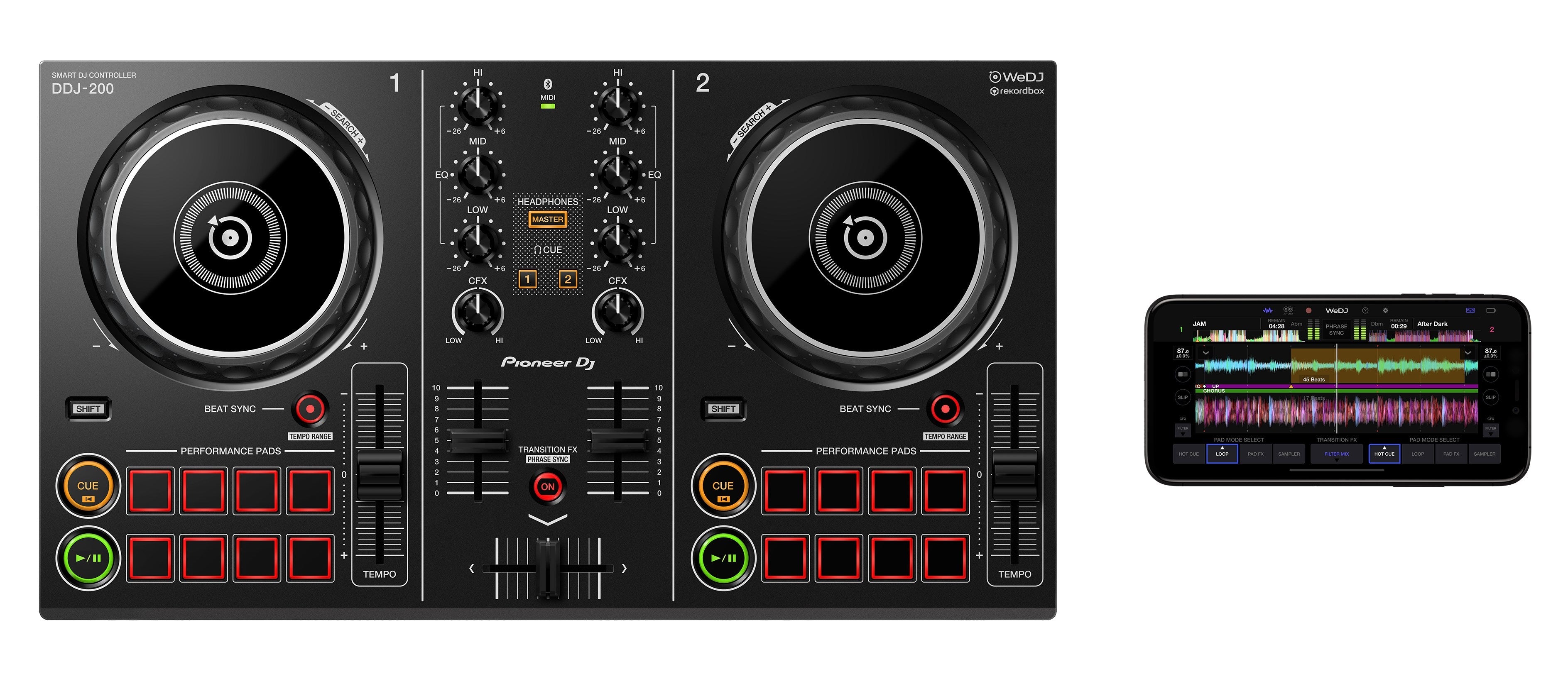 Pioneer DDJ-200 Smart Bluetooth DJ Controller | Beginner Pack 2