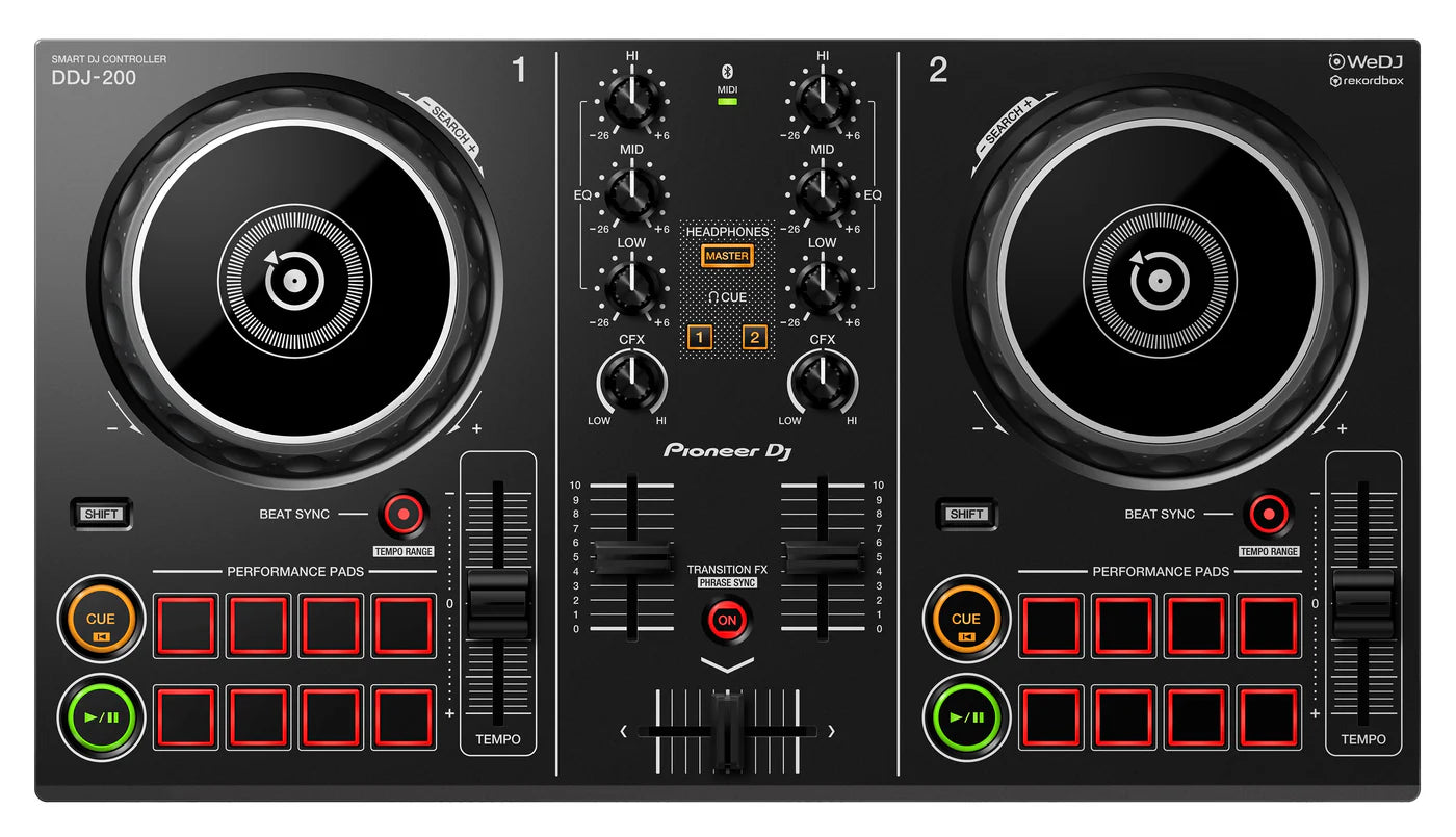 Pioneer DDJ-200 Smart Bluetooth 2-Channel Beginner DJ Controller