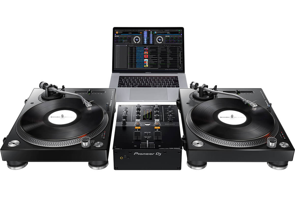 Pioneer PLX-500 Turntable X DJM-250MK2 Beginner DJ Package for Rekordbox DJ