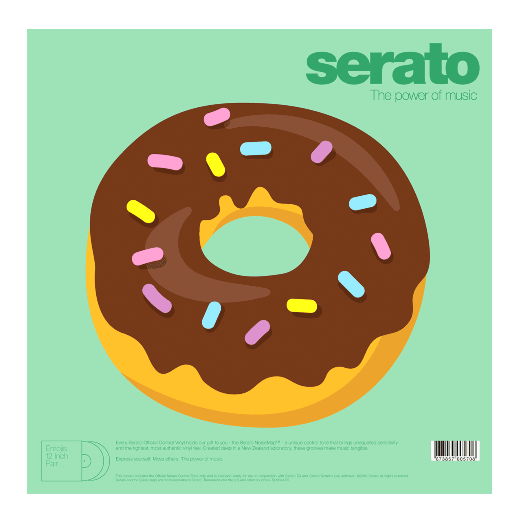 Serato EMOJI Series 12" Control Vinyl #3 Donut/Heart (Pair) (Pair)