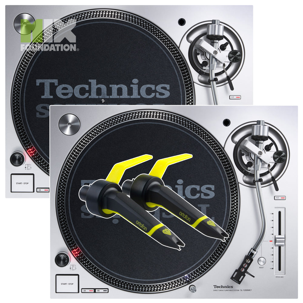 Technics SL-1200MK7 DJ Turntable (PAIR) with Ortofon Club 